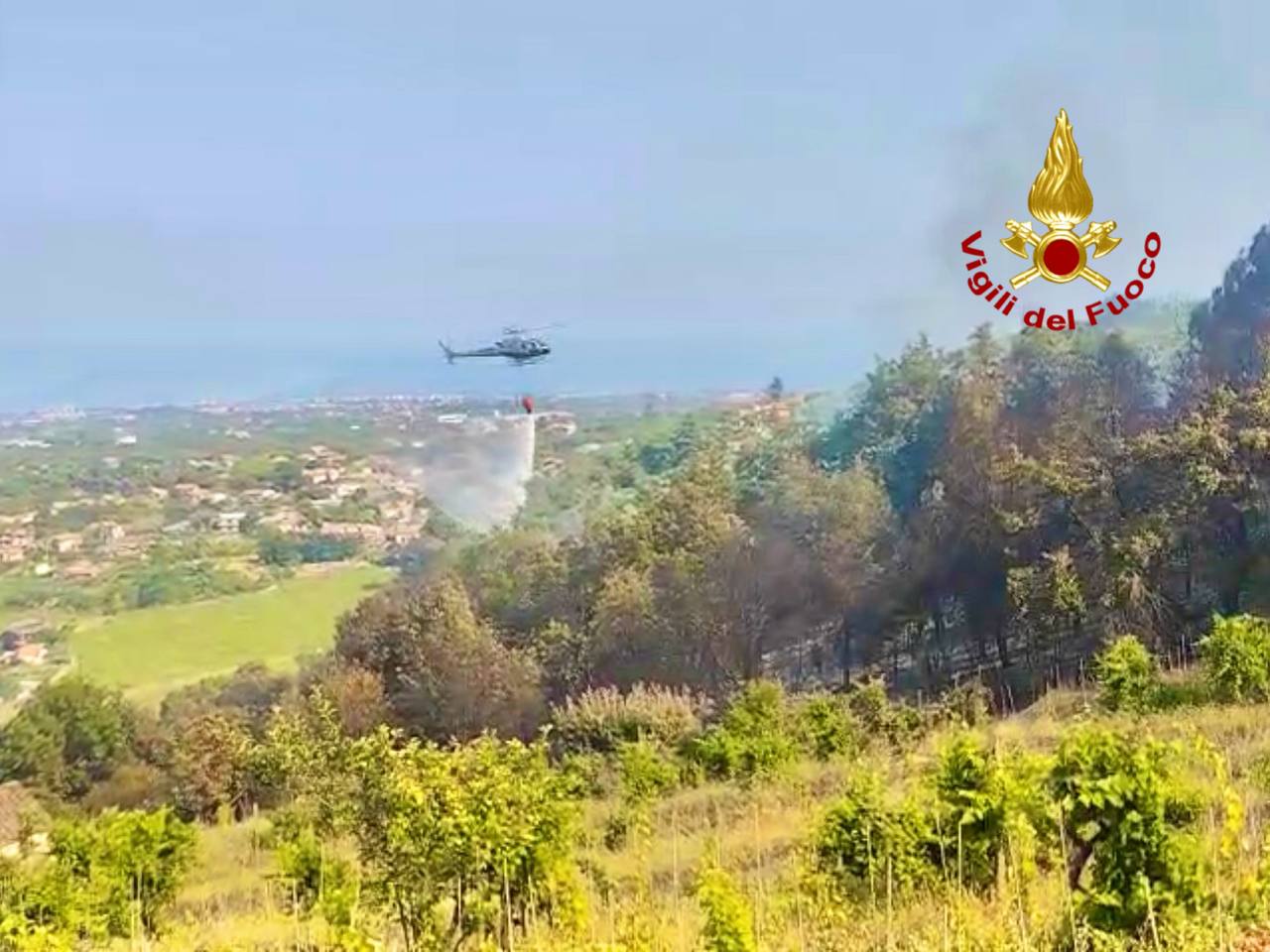 ZAFFERANA, ROGO NELLA ZONA DI MONTE ILICE, PAURA PER UN PALMENTO E I MEZZI ALL’INTERNO