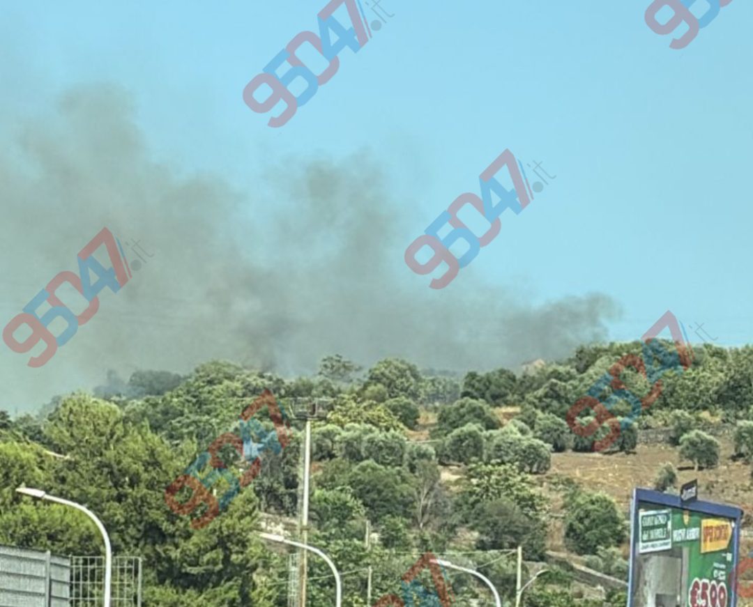 INCENDIO LUNGO LA PROVINCIALE TRA PATERNÒ E BELPASSO: DENSA COLONNA DI FUMO VISIBILE DALLA CITTÀ