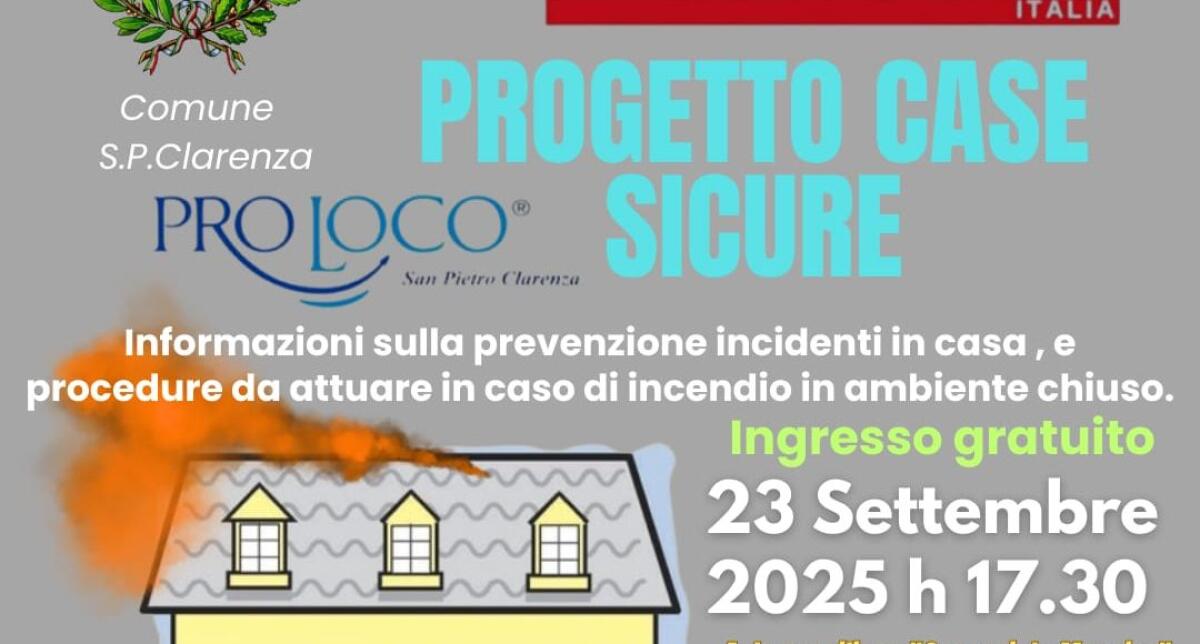 San Pietro Clarenza, “Progetto Case Sicure”: un incontro per prevenire incendi e incidenti domestici - 