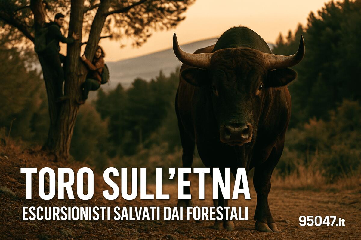 Randazzo, toro insegue due escursionisti: si rifugiano su un albero, salvati dai forestali - 