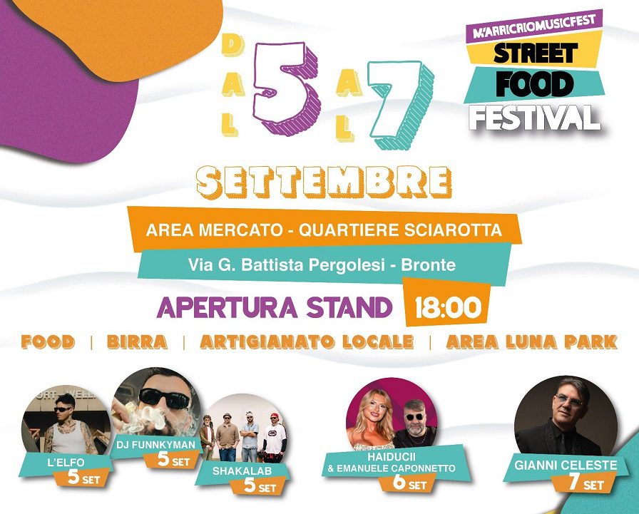 Bronte, il M’Arricrio Music Fest &amp; StreetFood: gran finale con Gianni Celeste