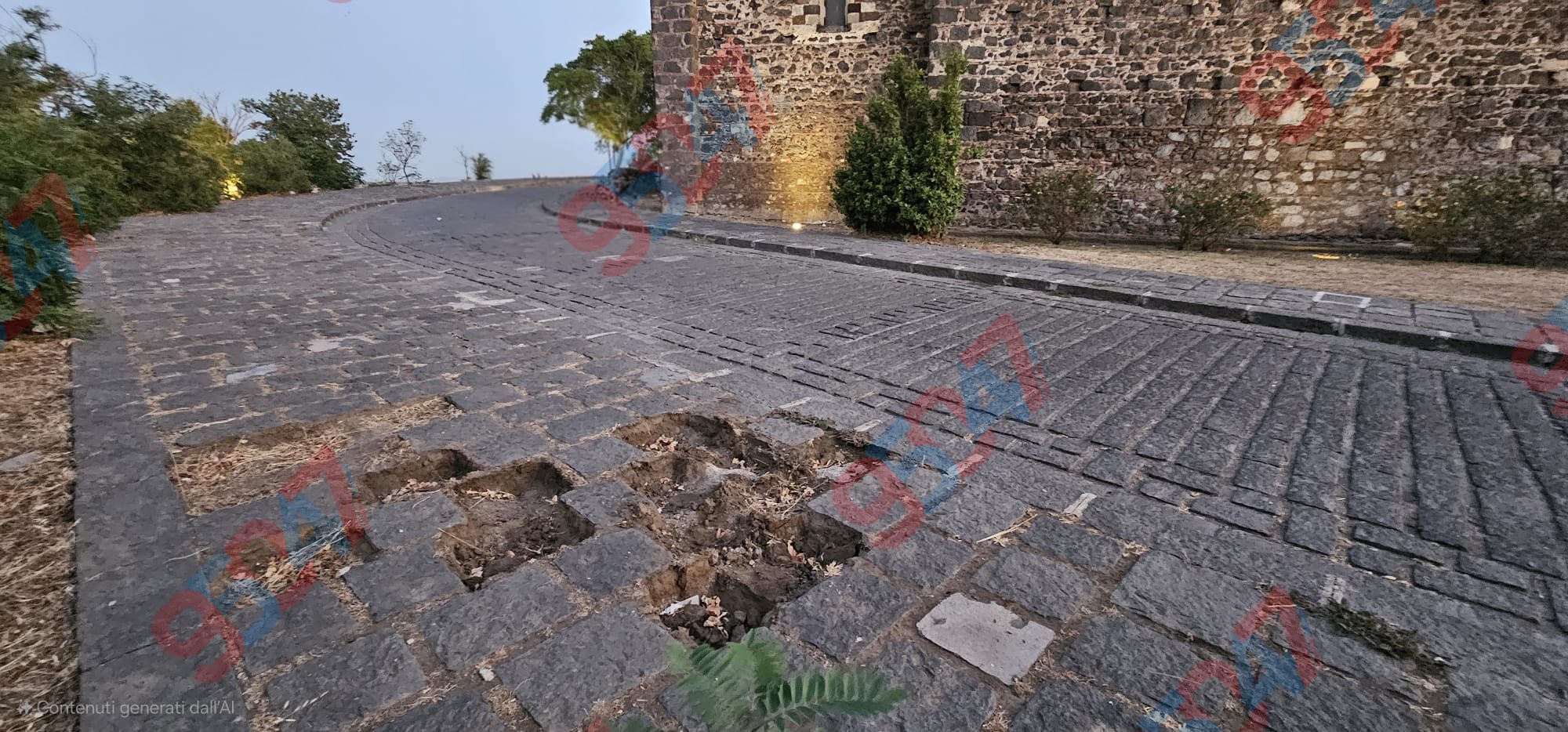 Paternò – Furti di pietra lavica davanti San Francesco alla Collina: “Ogni giorno sparisce un pezzo”