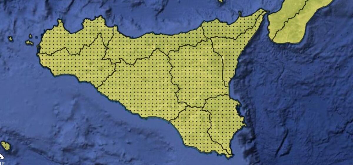 Sicilia, domani cambia la tendenza: allerta gialla della Protezione Civile per maltempo su tutta l’isola - 