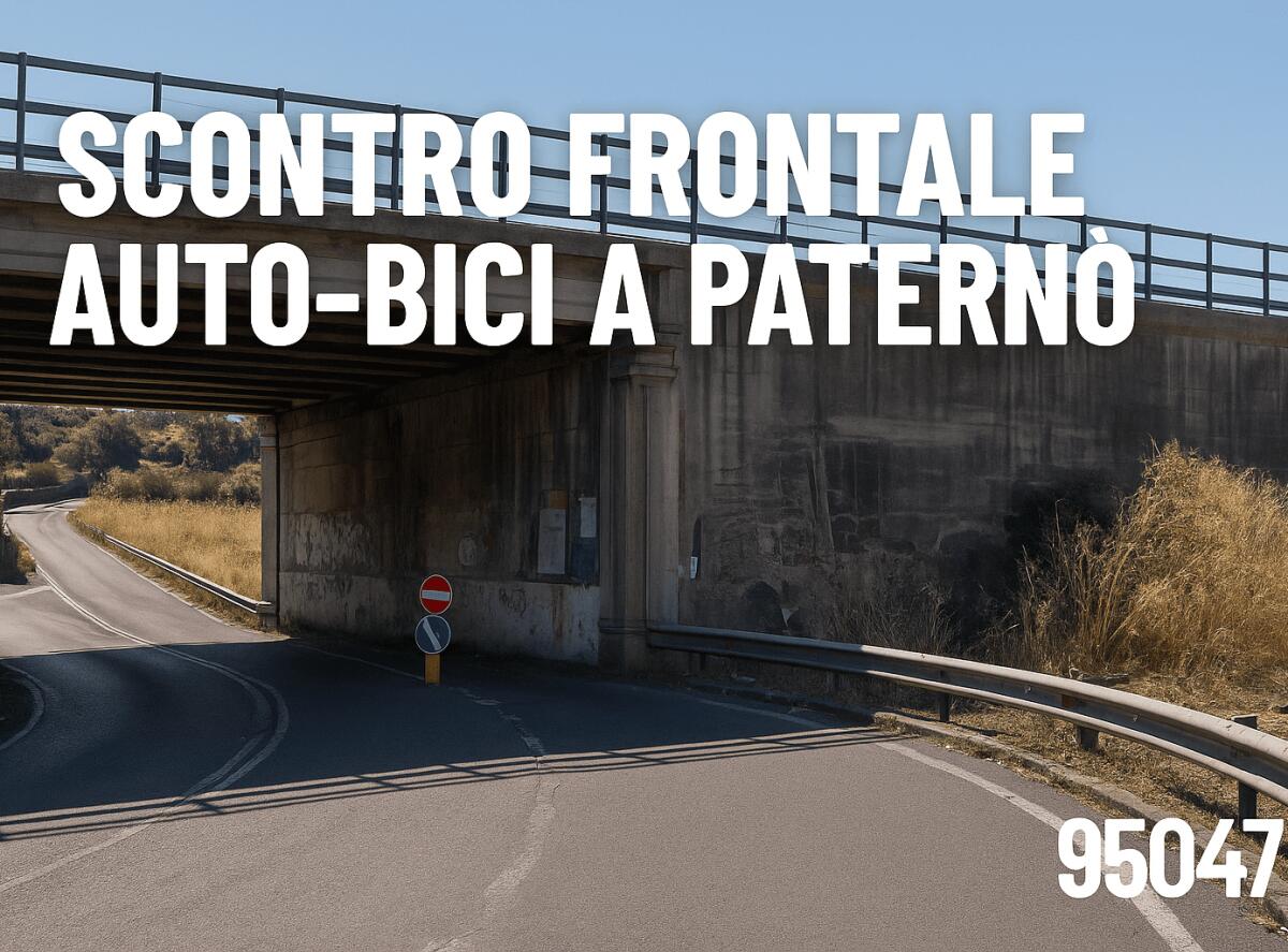 Paternò, auto imbocca la corsia sbagliata: scontro frontale con bici, ferito un ciclista - 