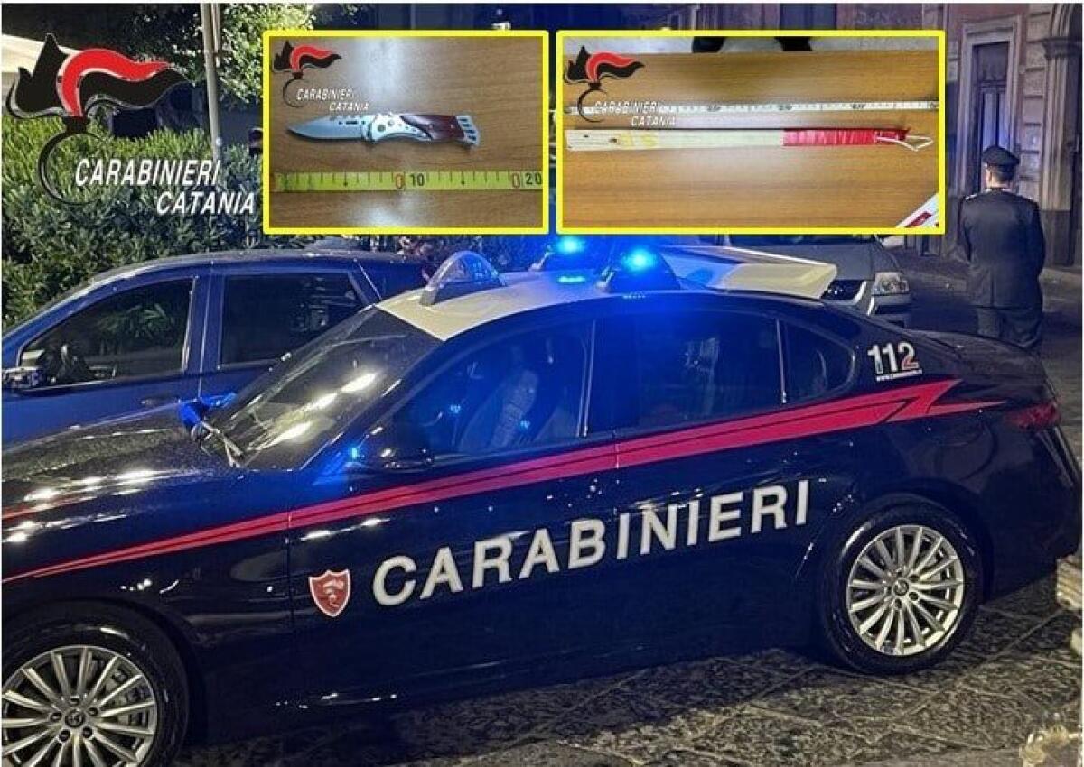 BIANCAVILLA. In piazza con manganello artigianale e coltello a scatto: i Carabinieri denunciano un 19enne e un 31enne - 