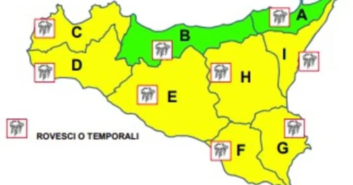 METEO.  allerta gialla in Sicilia, piogge e rovesci su gran parte dell’Isola - 