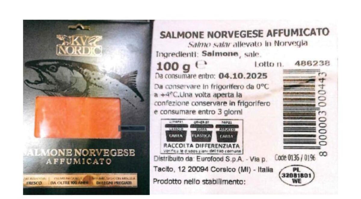 SALMONE AFFUMICATO RITIRATO DAL COMMERCIO PER LISTERIA: ECCO MARCHIO, LOTTI DA NON CONSUMARE - 