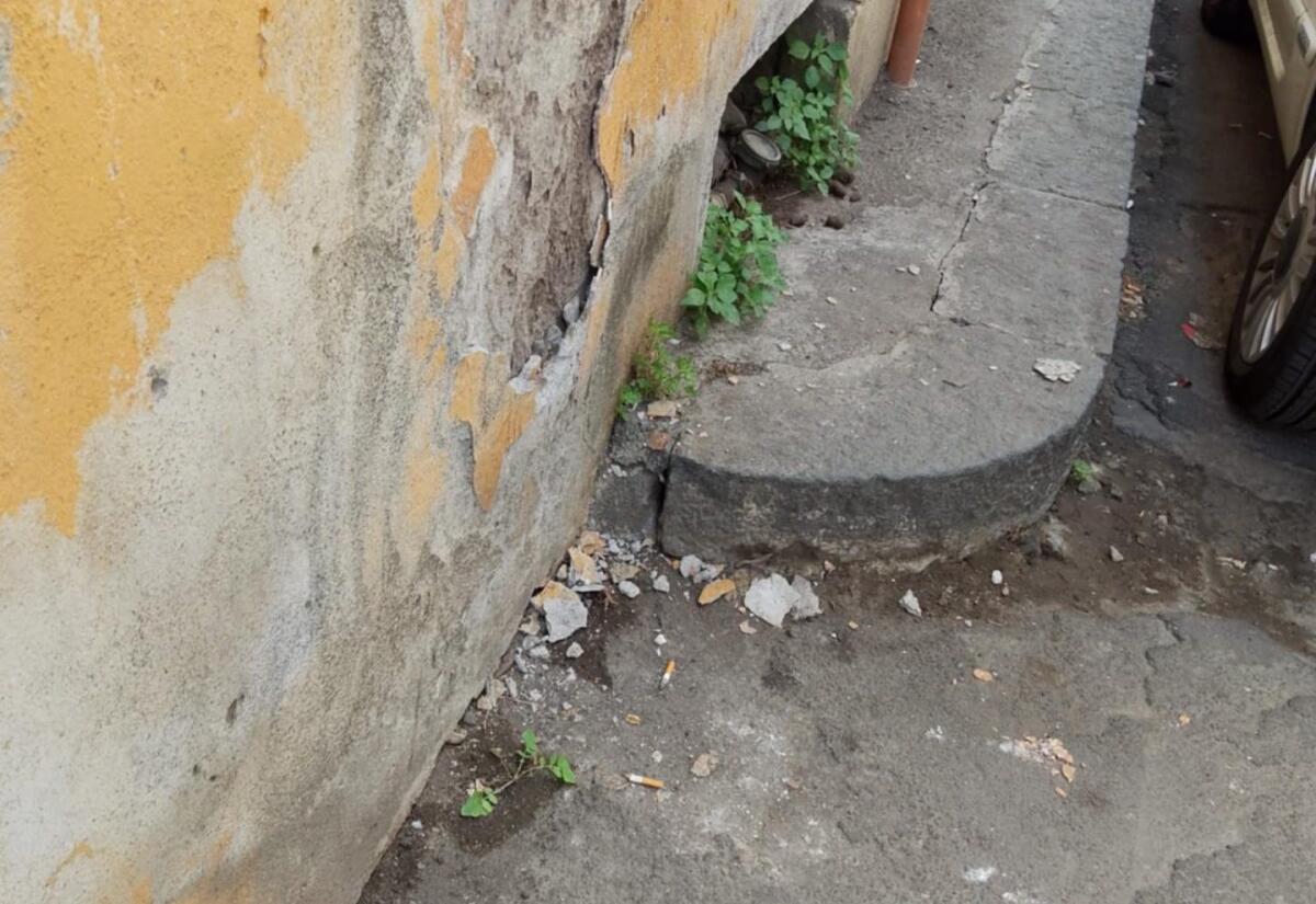 PATERNO'. Scuola via Vulcano, tra feci di animali e marciapiede rotto: la segnalazione delle mamme - 