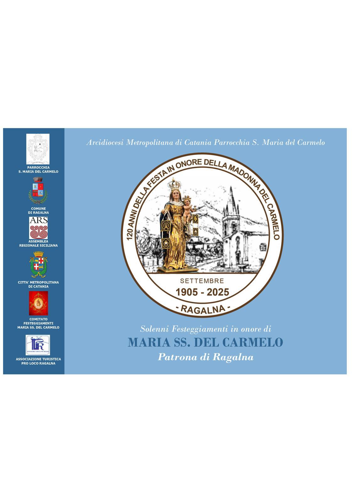 Ragalna in festa: al via i solenni festeggiamenti per Maria SS. del Carmelo e i 120 anni della patrona
