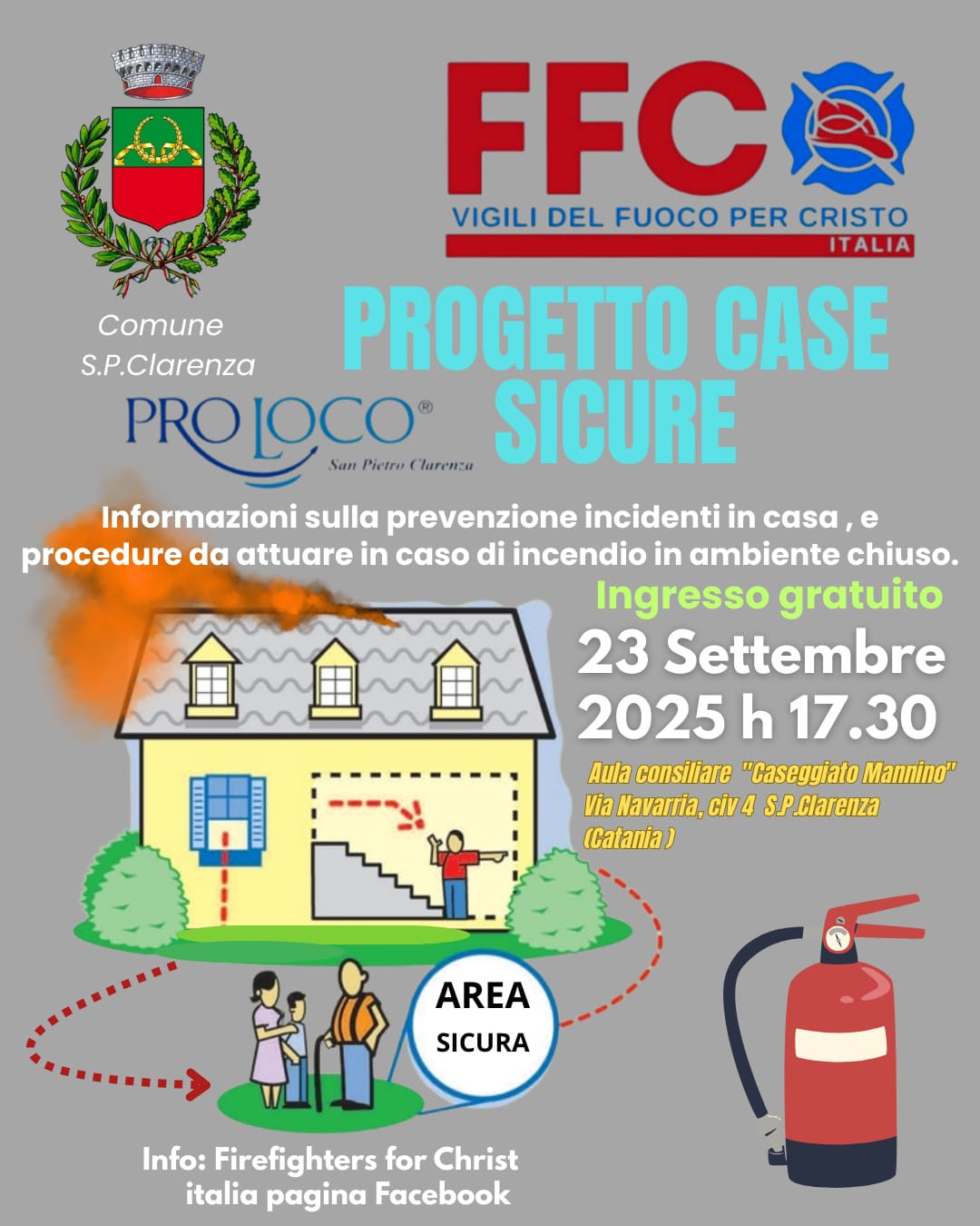 San Pietro Clarenza, “Progetto Case Sicure”: un incontro per prevenire incendi e incidenti domestici