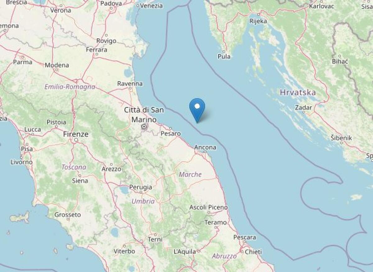 Terremoto di magnitudo 4.4 al largo di Pesaro: scossa avvertita in tutta la costa marchigiana - 