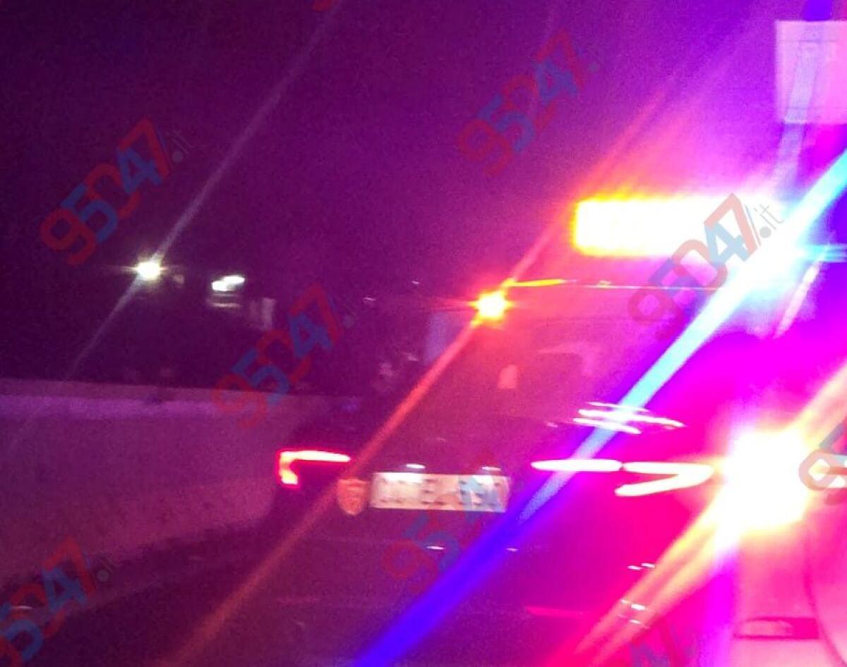 Superstrada 121, incidente nella notte nei pressi di Piano Tavola - 