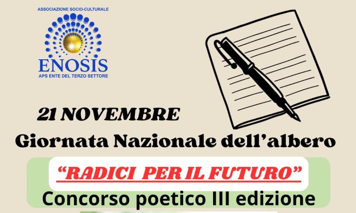 “Radici per il Futuro”: torna il concorso poetico di ENOSIS per la Giornata Nazionale dell’Albero - 