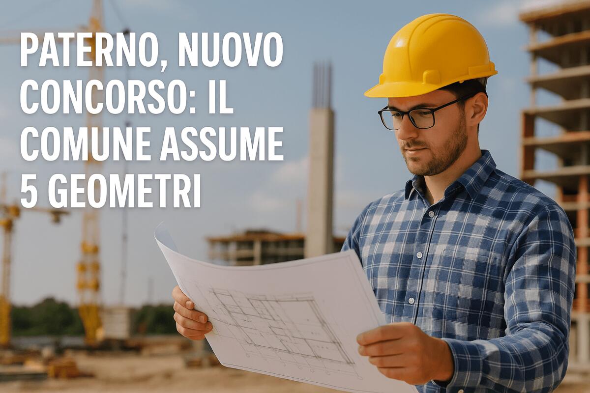 Paternò, dopo il bando dei 7 Vigili Urbani arriva un nuovo concorso: il Comune assume 5 Geometri - 