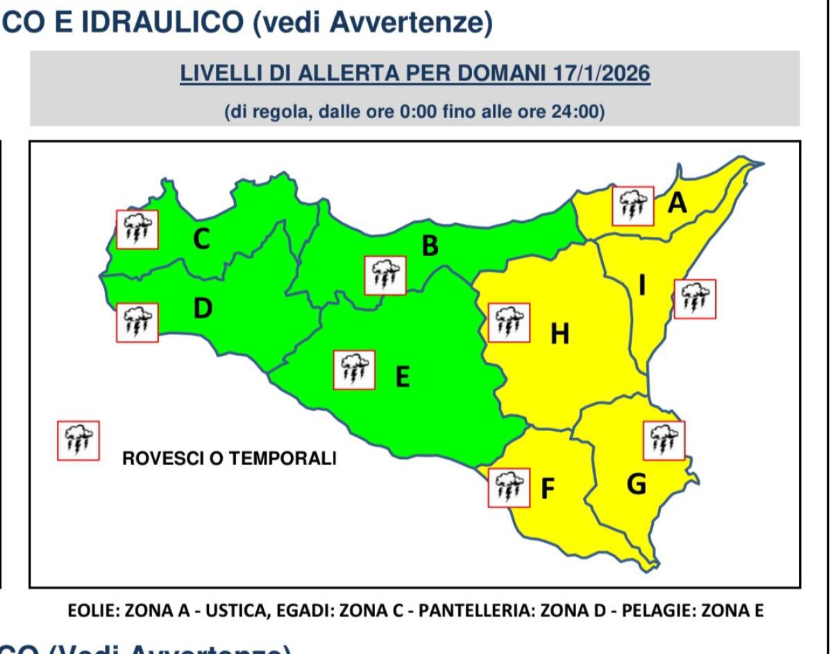 Allerta meteo gialla a Catania e provincia: 17 gennaio rischio piogge e temporali - 