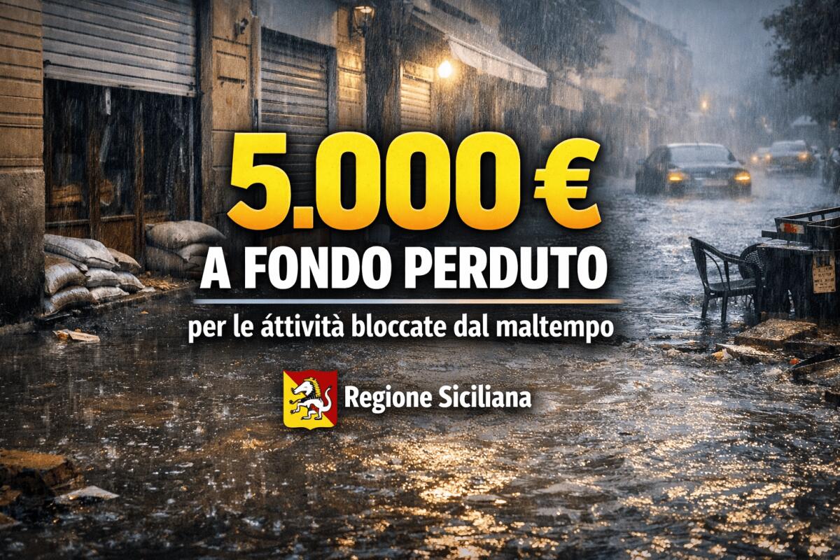 5.000 euro a fondo perduto per le attività bloccate dal maltempo: via ai primi aiuti della Regione - 