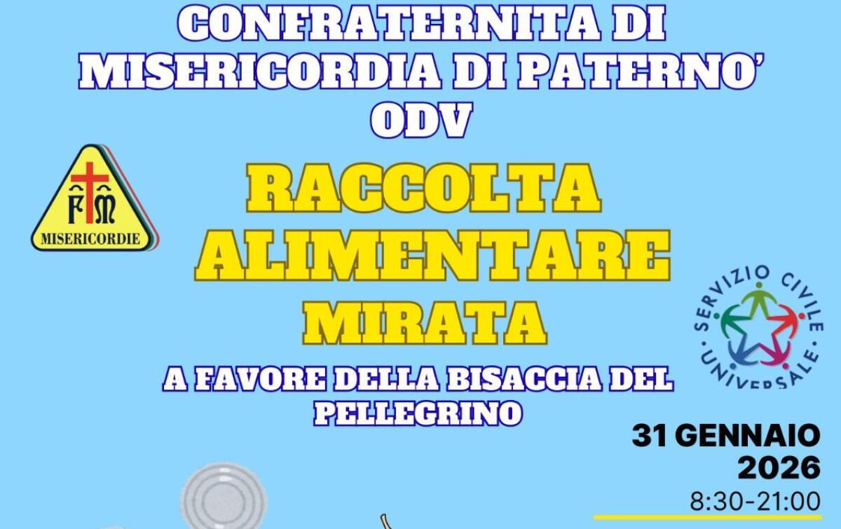 Misericordia di Paternò, dopo le coperte il cibo: raccolta alimentare straordinaria per la mensa “La Bisaccia del Pellegrino” - 