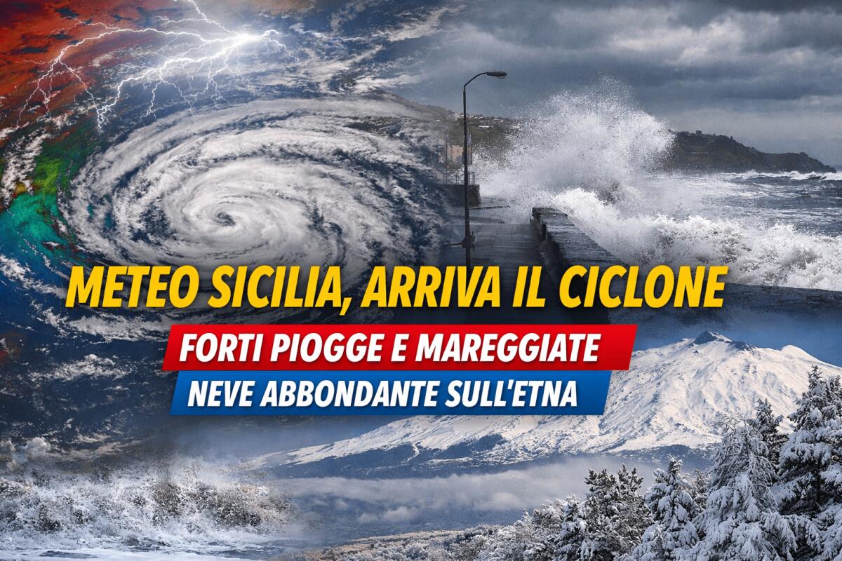 Meteo Sicilia, arriva il "ciclone": da lunedì maltempo intenso con piogge oltre i 100 mm e venti burrascosi - 