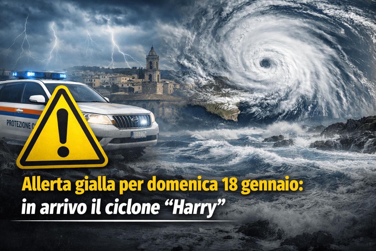 Domenica allerta meteo gialla e ciclone Harry in avvicinamento sulla Sicilia - 