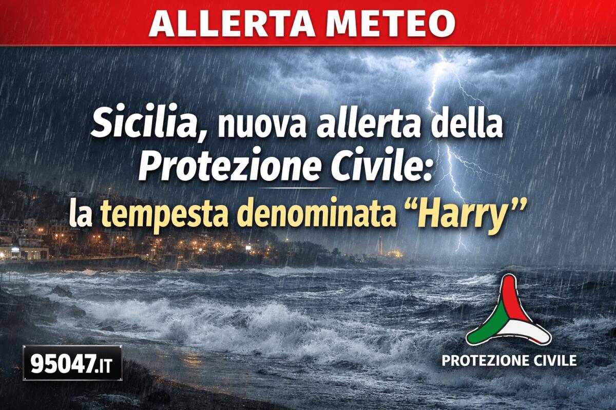 Sicilia, nuova allerta della Protezione Civile: in arrivo la tempesta denominata “Harry”, criticità tra lunedì 19 e martedì 20 - 
