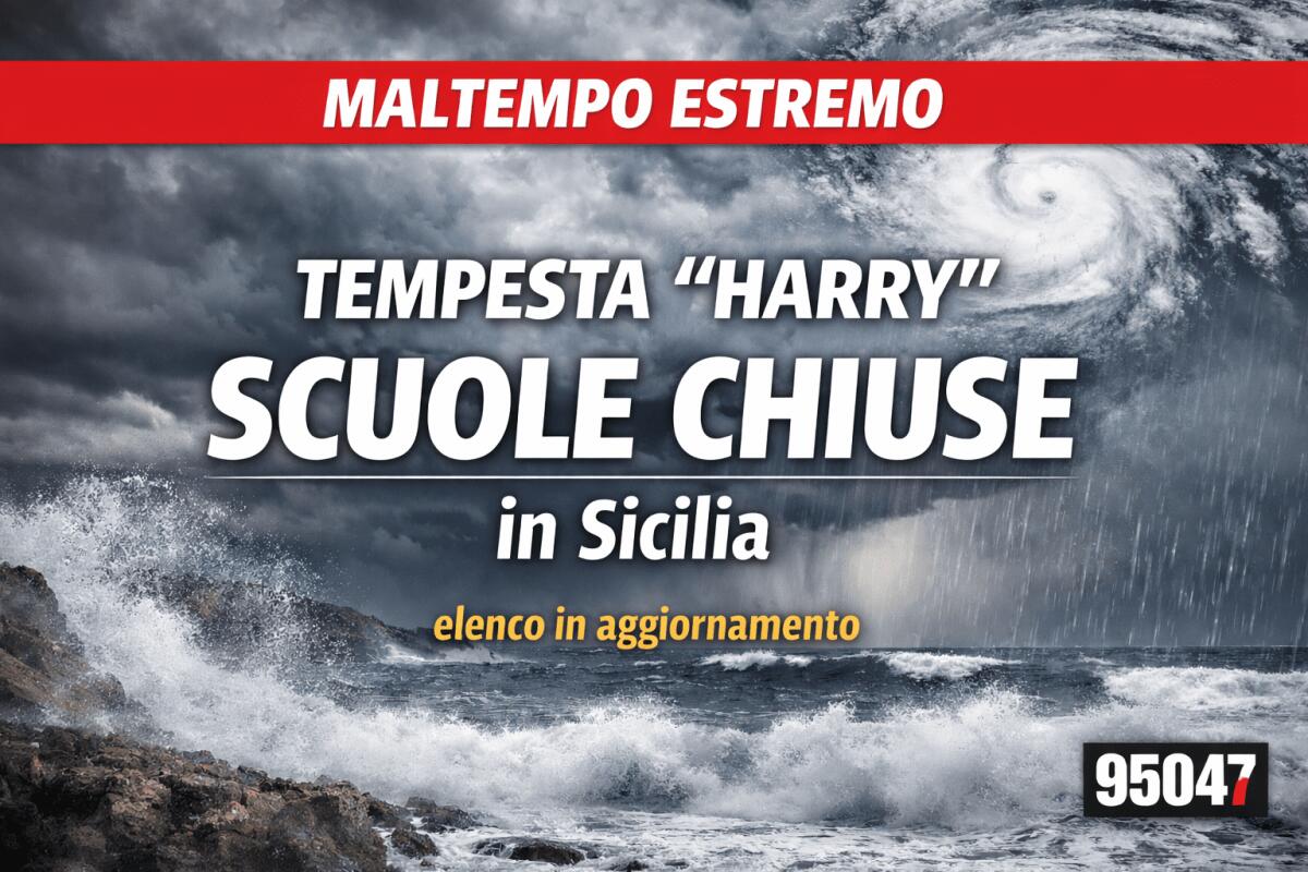 Maltempo estremo in Sicilia: arriva la tempesta “Harry”, scuole chiuse (elenco in aggiornamento) - 