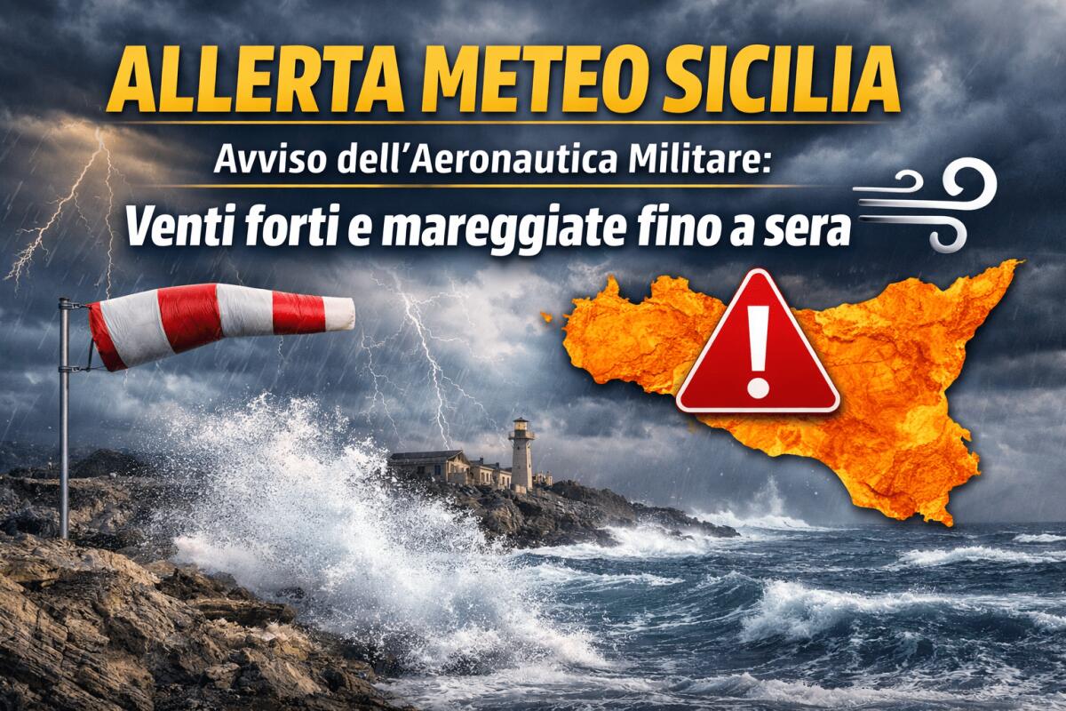 Allerta Meteo Sicilia, avviso dell’Aeronautica Militare: venti forti e mareggiate fino a sera - 