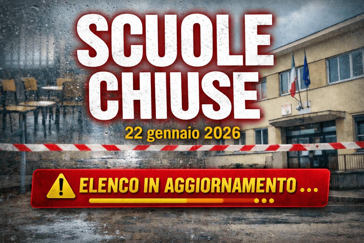 Allerta meteo ridimensionata a gialla per domani: scuole chiuse per verifica dei plessi in alcuni Comuni (ELENCO IN AGGIORNAMENTO) - 