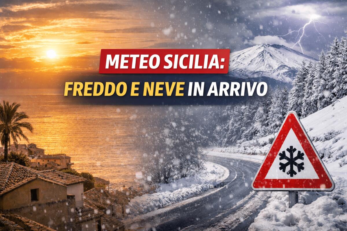 Meteo Sicilia: breve aumento termico, poi da mercoledì crollo delle temperature e neve dai 900 metri - 
