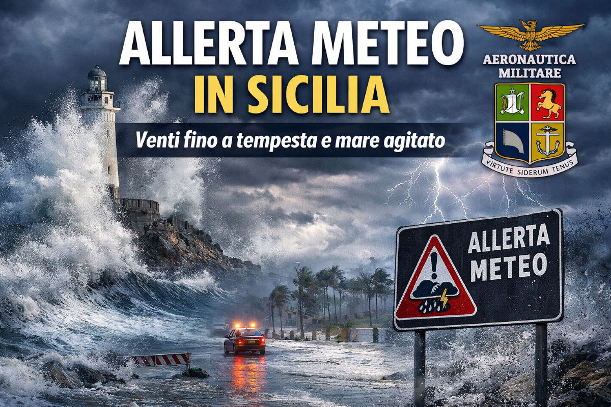 Allerta meteo in Sicilia: venti fino a tempesta e mare molto agitato. L’avviso dell’Aeronautica Militare - 