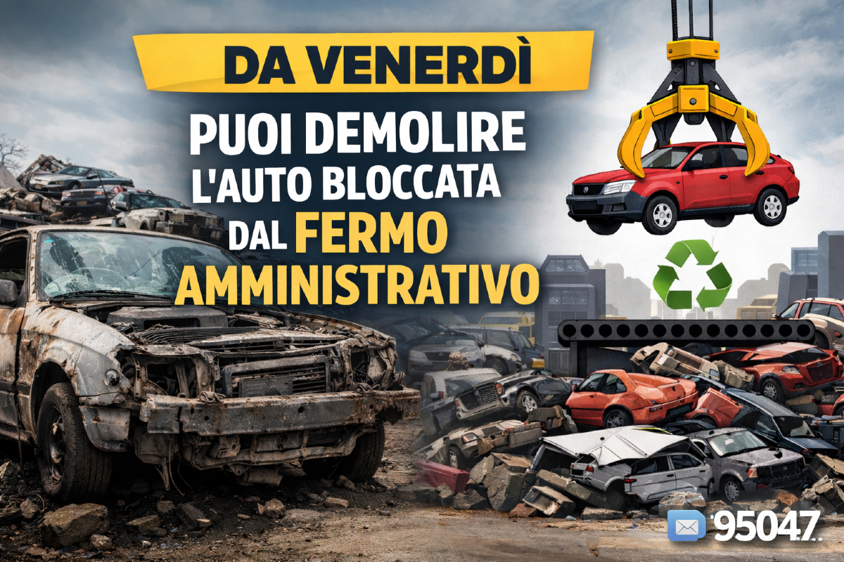 Da venerdì puoi demolire l’auto bloccata dal fermo amministrativo e smetti di pagare il bollo - 