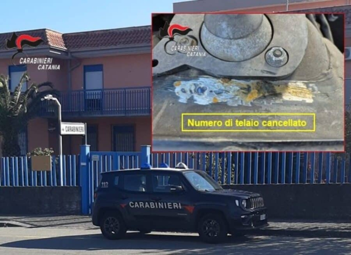 Santa Venerina, auto rubata con telaio cancellato e targhe false: arrestato 45enne per riciclaggio - 