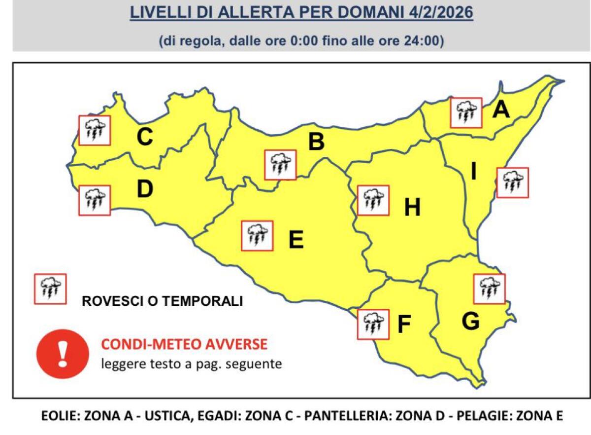 Allerta meteo gialla in Sicilia: forte vento e mareggiate, peggioramento da stasera - 