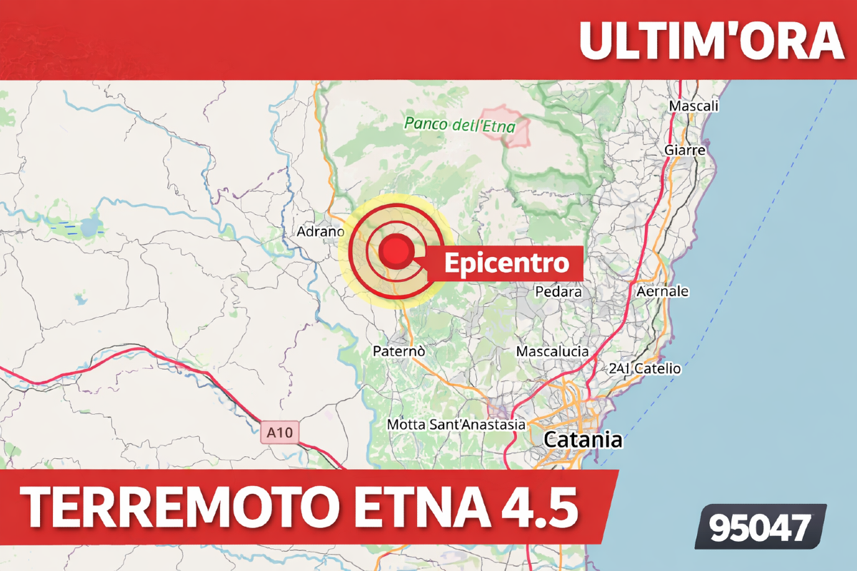 📍EPICENTRO RAGALNA. Terremoto sull’Etna, magnitudo 4.5 con epicentro a Ragalna: scossa avvertita in tutta la provincia, segnalati i primi danni - 