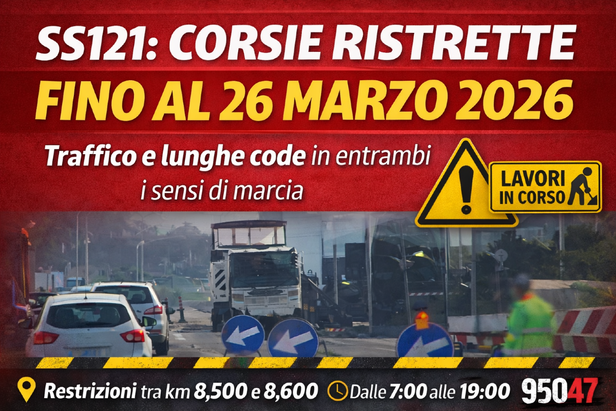 🚨 Superstrada 121 nel caos: lunghe code e traffico in entrambi i sensi di marcia ⚠️ corsie ristrette fino al 26 marzo