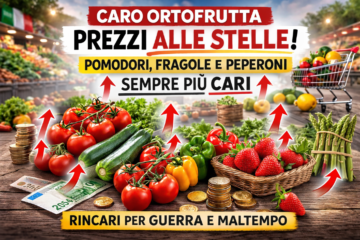 Scatta il caro ortofrutta: aumentano i prezzi di pomodori, fragole e peperoni - 