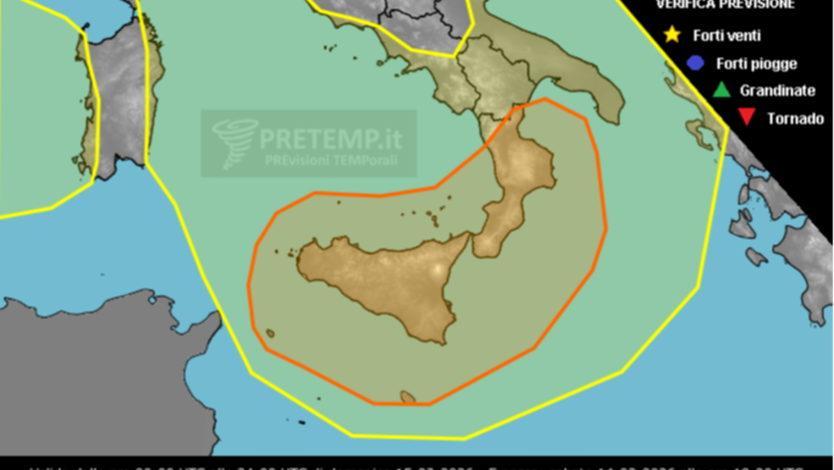 Allerta temporali in Sicilia: domenica rischio grandine, vento forte e possibili trombe marine - 