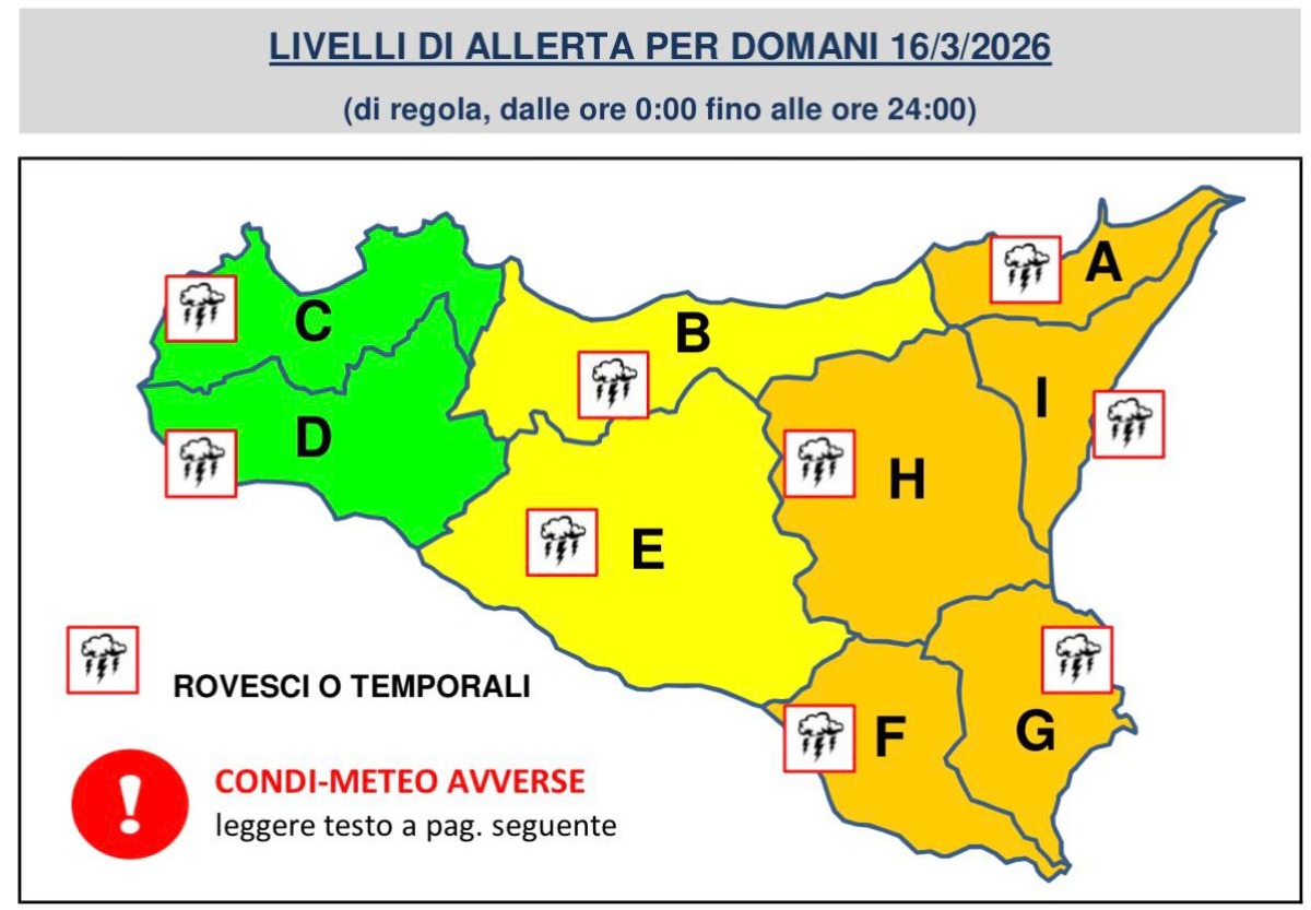 ⚠️🔴 Maltempo, allerta arancione in Sicilia orientale: temporali e possibili disagi. attese decisioni dei sindaci sulle scuole. - 