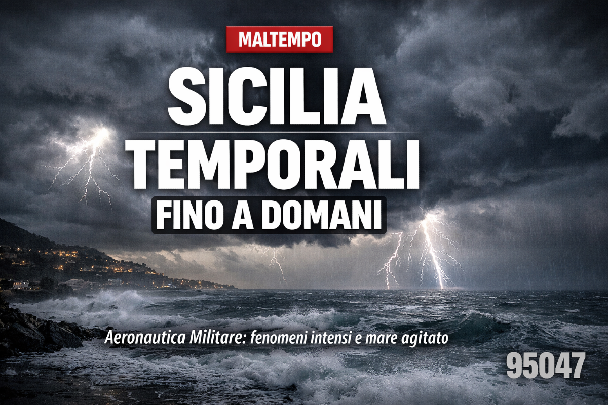 Sicilia, l’Aeronautica Militare: temporali intensi fino a domani, attenzione allo Ionio - 
