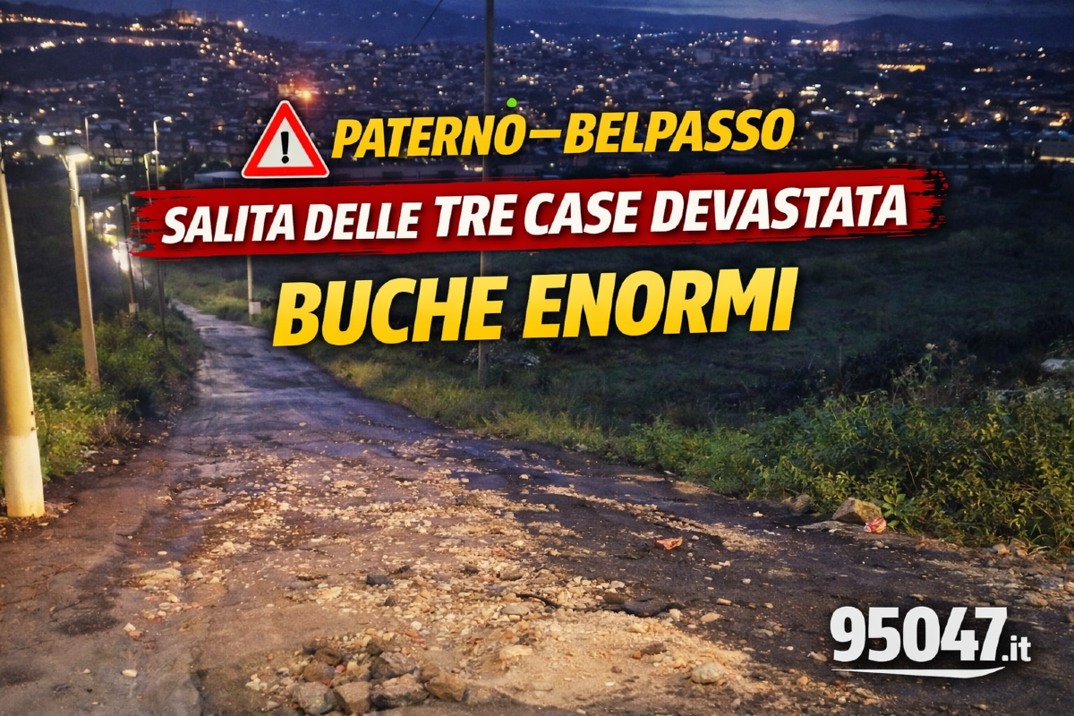 Paternò–Belpasso, salita delle Tre Case devastata: buche enormi e automobilisti costretti a giri infiniti
