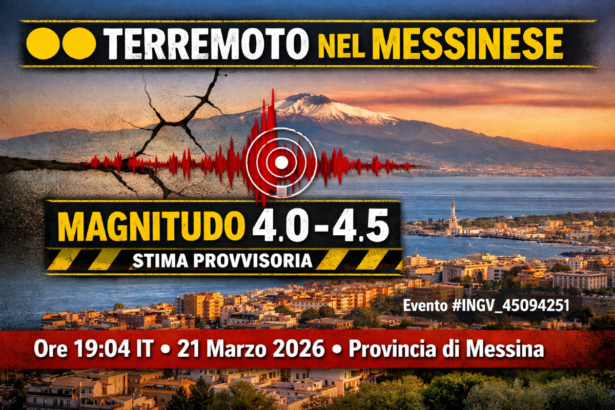 🟡 Terremoto nel Messinese: scossa tra magnitudo 4 e 4.5, stima provvisoria - 