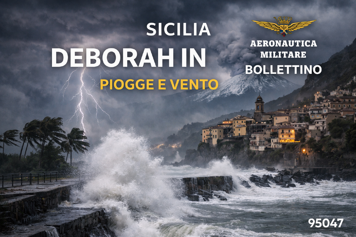 Sicilia, tempesta "Deborah" in arrivo: piogge e vento forte secondo l’Aeronautica Militare - 