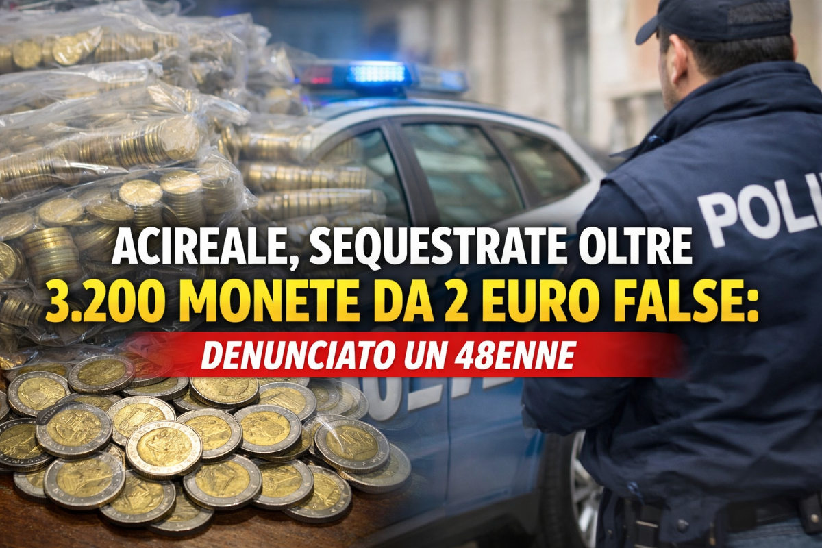 Acireale, sequestrate oltre 3.200 monete da 2 euro false: denunciato un 48enne - 