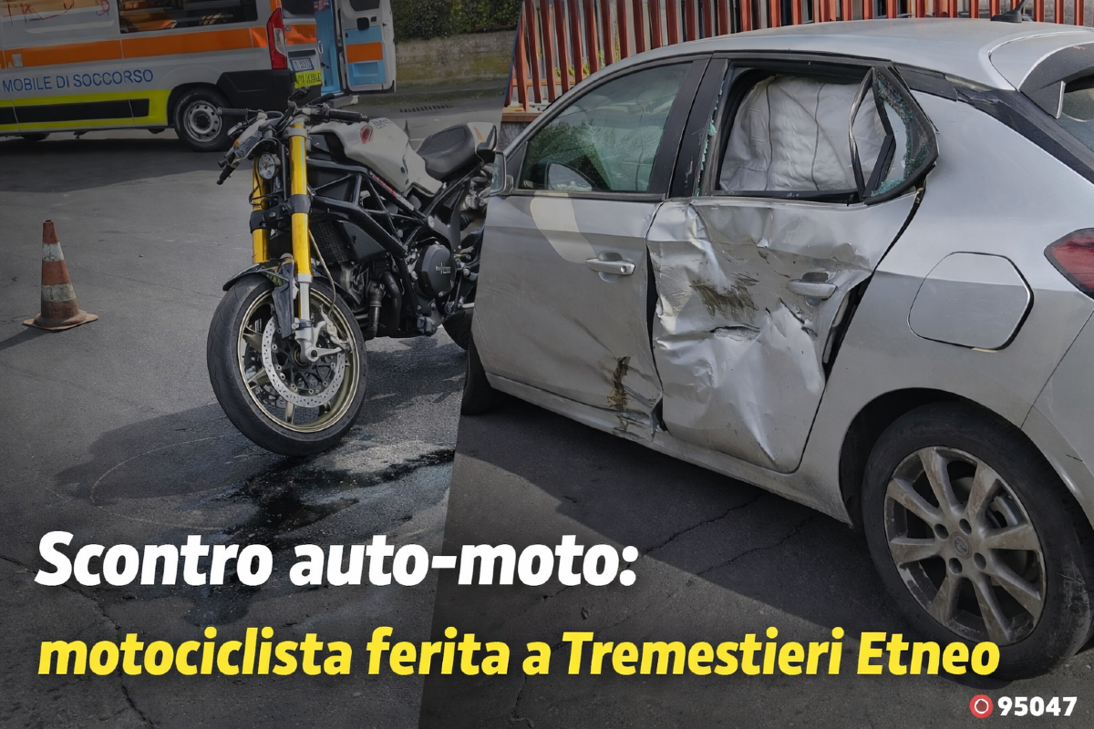 🔴 Tremestieri Etneo, scontro auto-moto: ferita motociclista - 