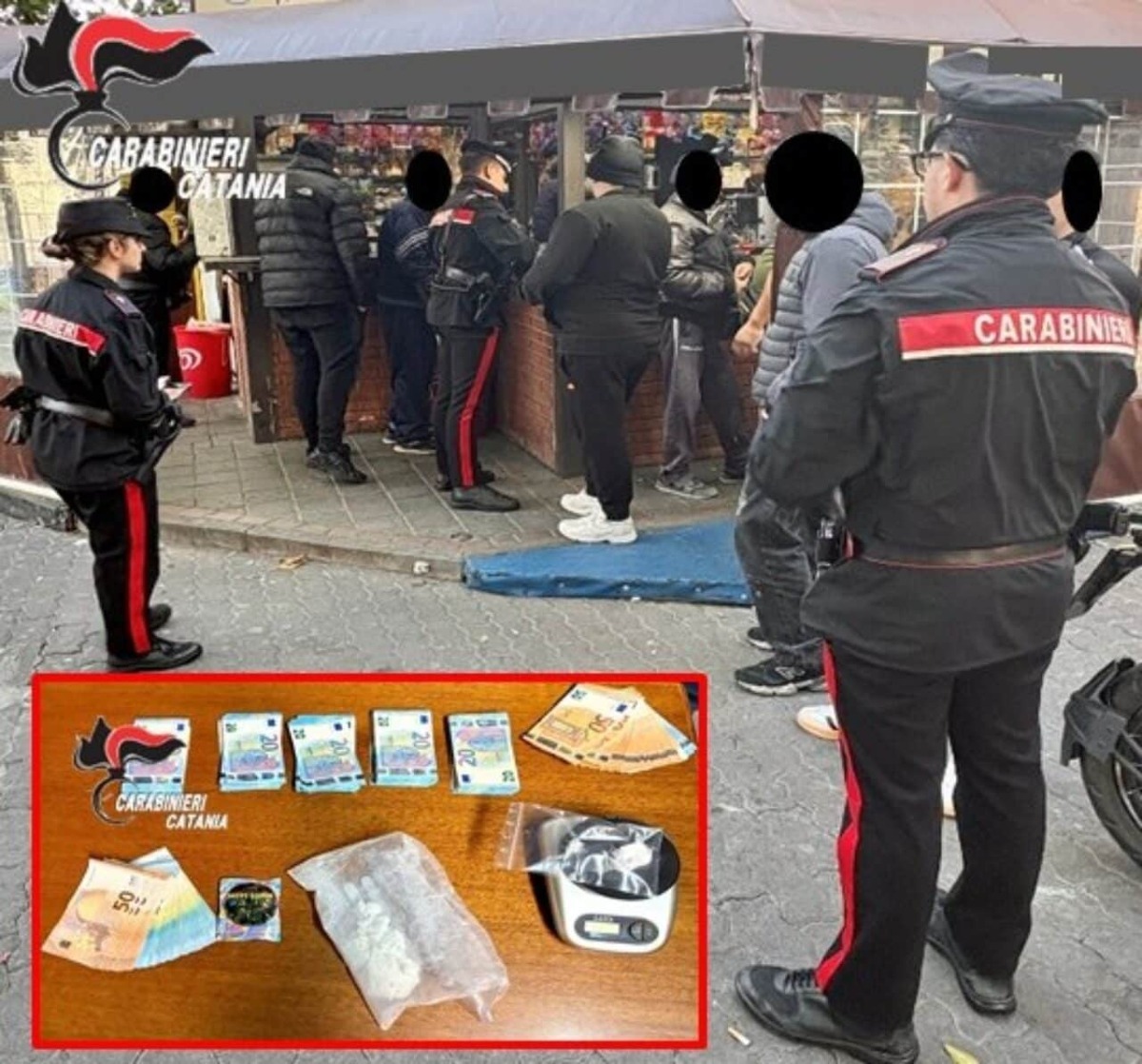 Librino, maxi blitz dei Carabinieri: droga, soldi e arresti. Sequestrati oltre 14mila euro - 