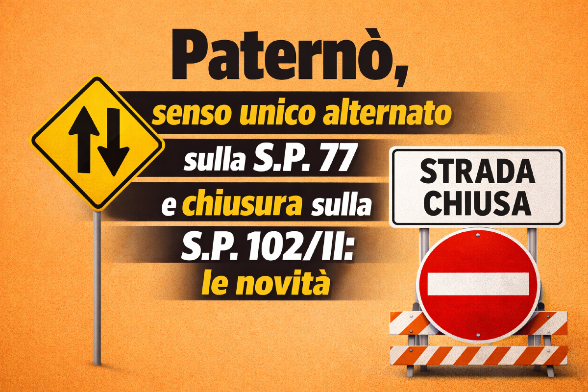 Paternò, senso unico alternato sulla S.P. 77 e chiusura sulla S.P. 102/II: le novità - 