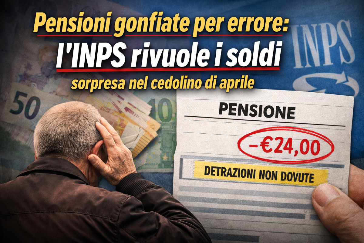 Pensioni gonfiate per errore: l’INPS rivuole i soldi, sorpresa nel cedolino di aprile - 