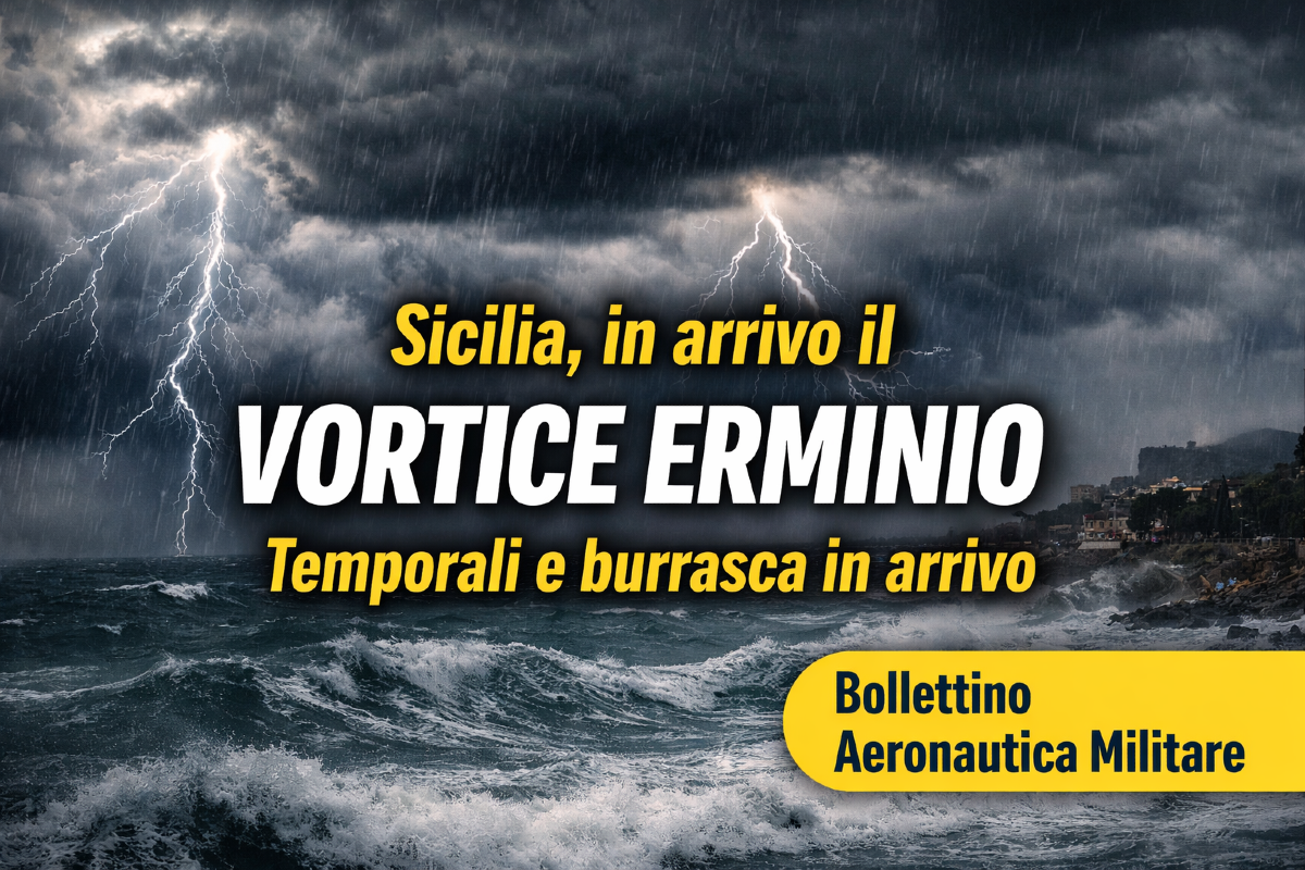 Sicilia, in arrivo il vortice Erminio: temporali e raffiche fino a burrasca fino a giovedì - 