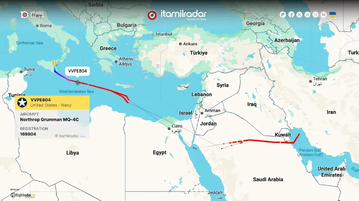 Sigonella, drone USA decolla e vola nel Golfo: possibile supporto a operazioni di ricerca e soccorso (SAR) - 