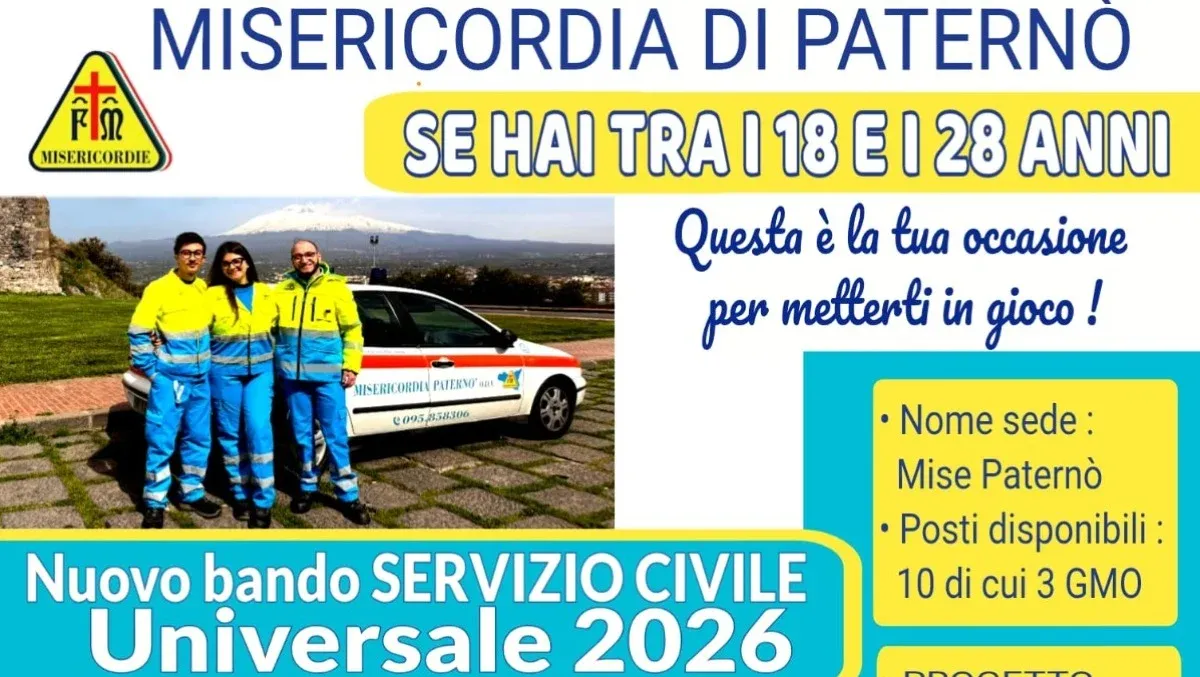 Paternò, Servizio Civile alla Misericordia: prorogata la scadenza, domande entro il 16 aprile - 