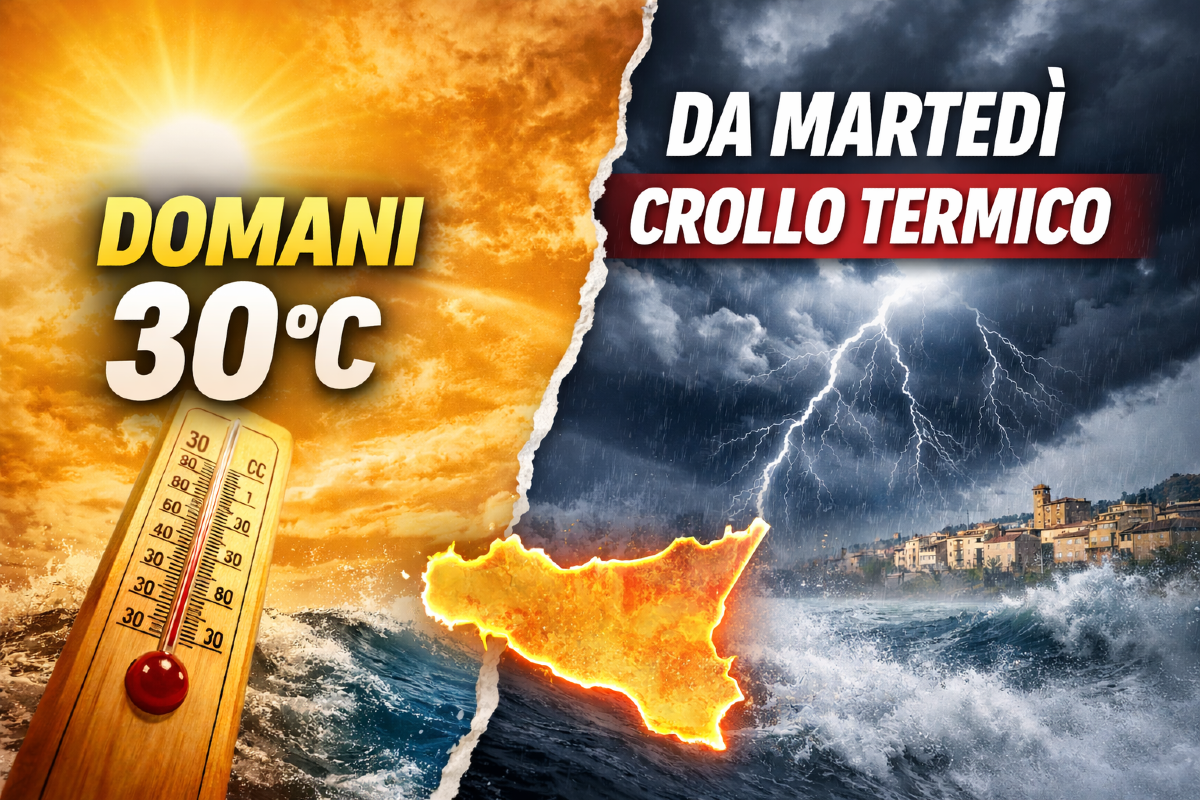 Domani fino a 30°C in Sicilia, da martedì crollo delle temperature e maltempo - 